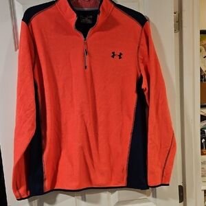 Under Armour Bright Coral and Dark Blue Quarter-Zip